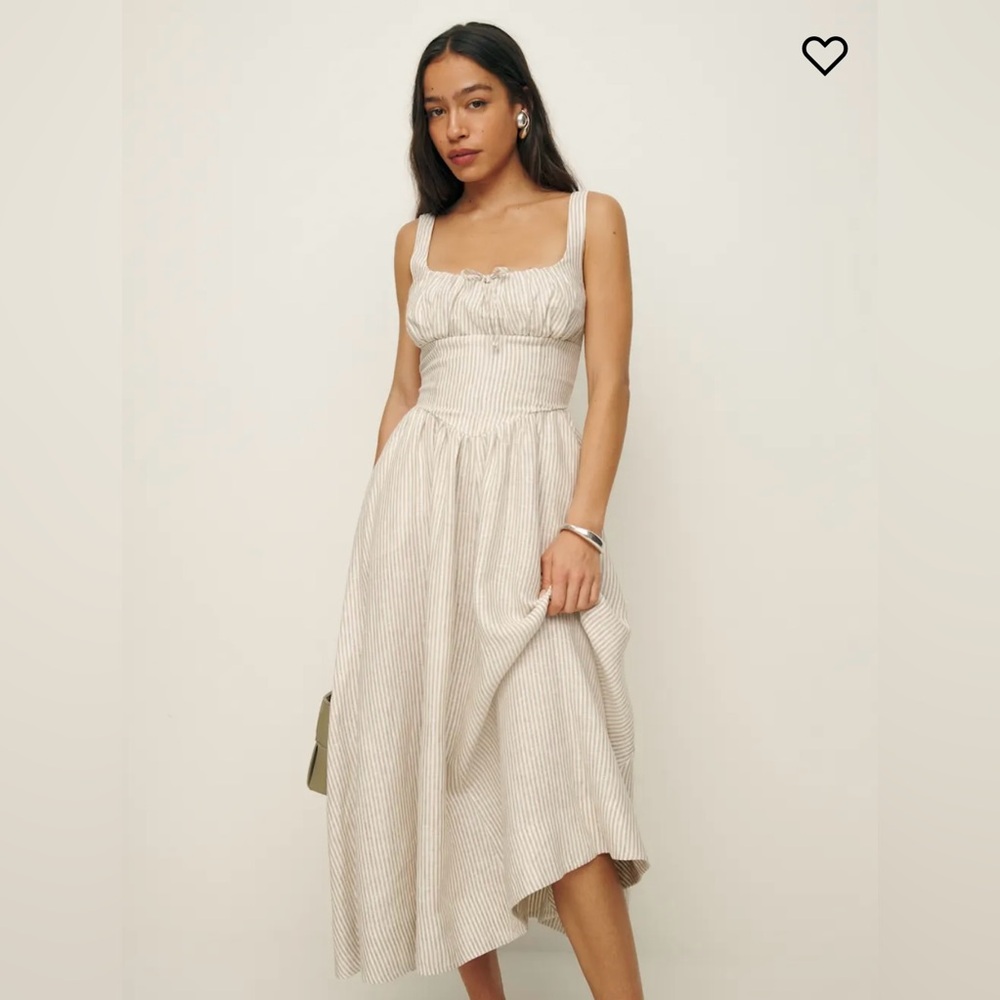 Reformation Sandy Striped Balia Linen Dress